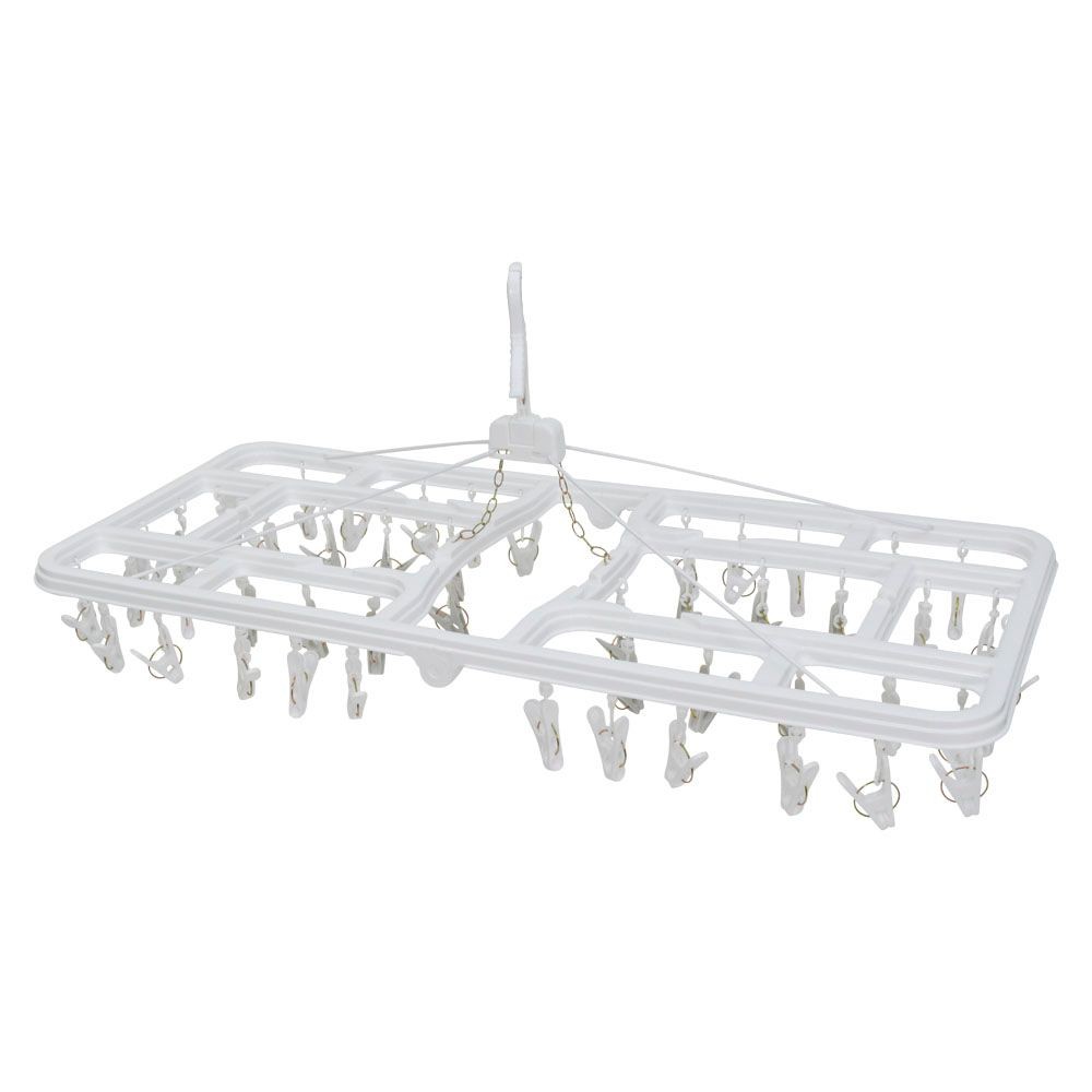 ピンチが回転して干しやすい洗濯ハンガー　５０ピンチ, ホワイト, 50ピンチ