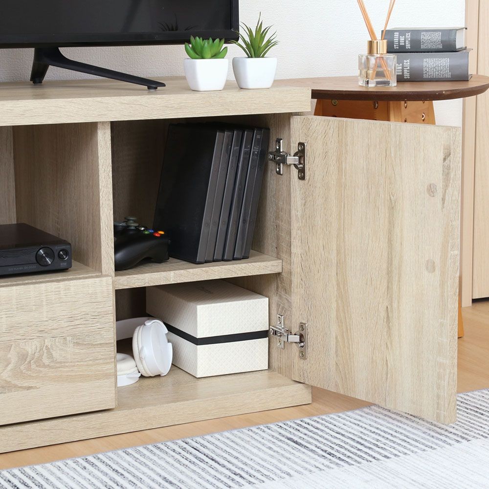 不二貿易 ラルゴ　ワイドローボード　オーク【メーカー直送・代引不可】, オーク, 幅1180mm&times;奥行415mm&times;高さ450mm