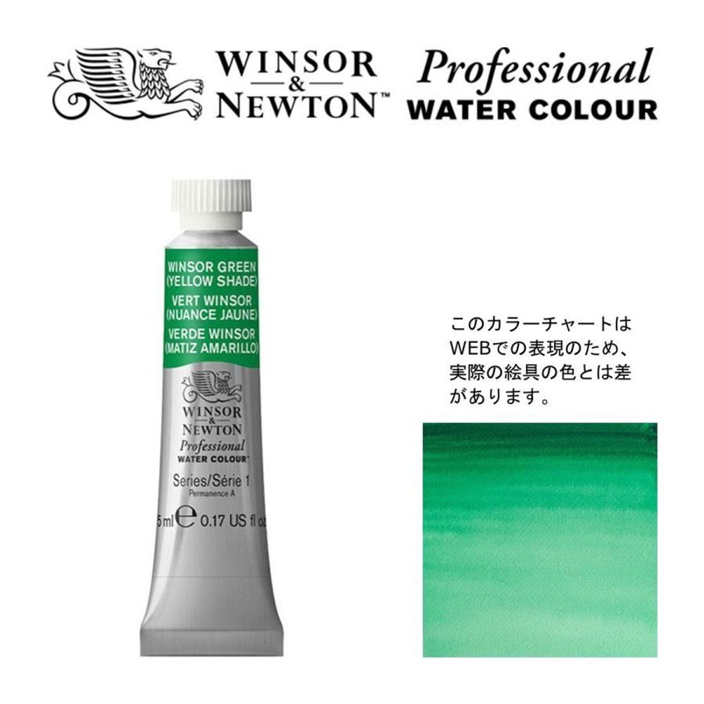 W&N PWC 5ml チューブ 721 ウィンザーグリーン（イエローシェード） Winsor&Newton プロフェッショナル・ウォーターカラー 最高級透明水彩