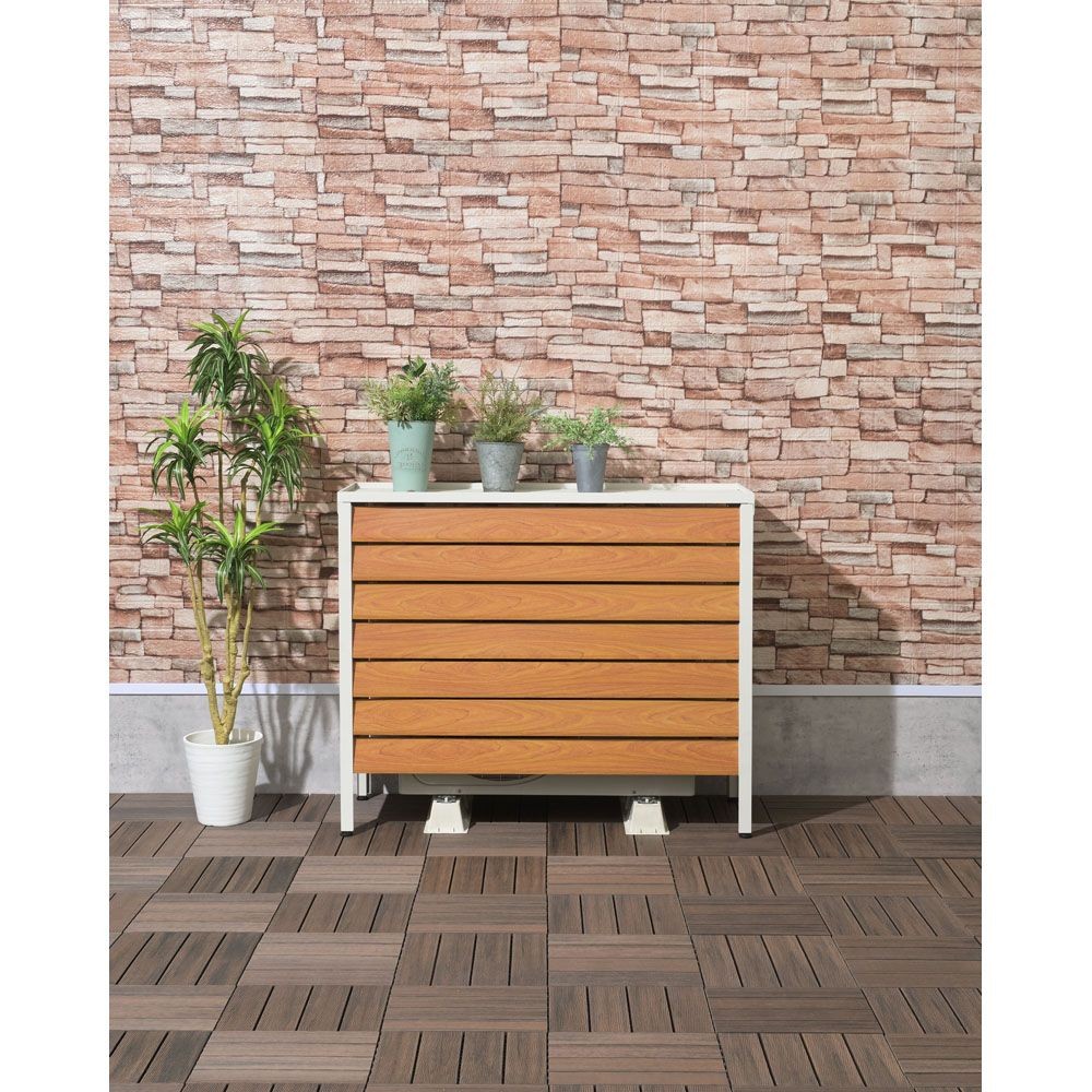 アルミ室外機カバー  ルーバー大型【メーカー直送・代引不可】, ブラック, 大型