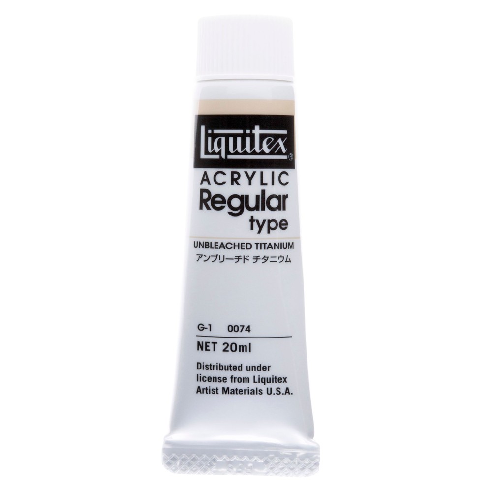 【水性アクリル絵具】リキテックスレギュラー6号チューブ(20ml) 074アンブリーチド チタニウム, 074アンブリーチド チタニウム, 6号チューブ(20ml)