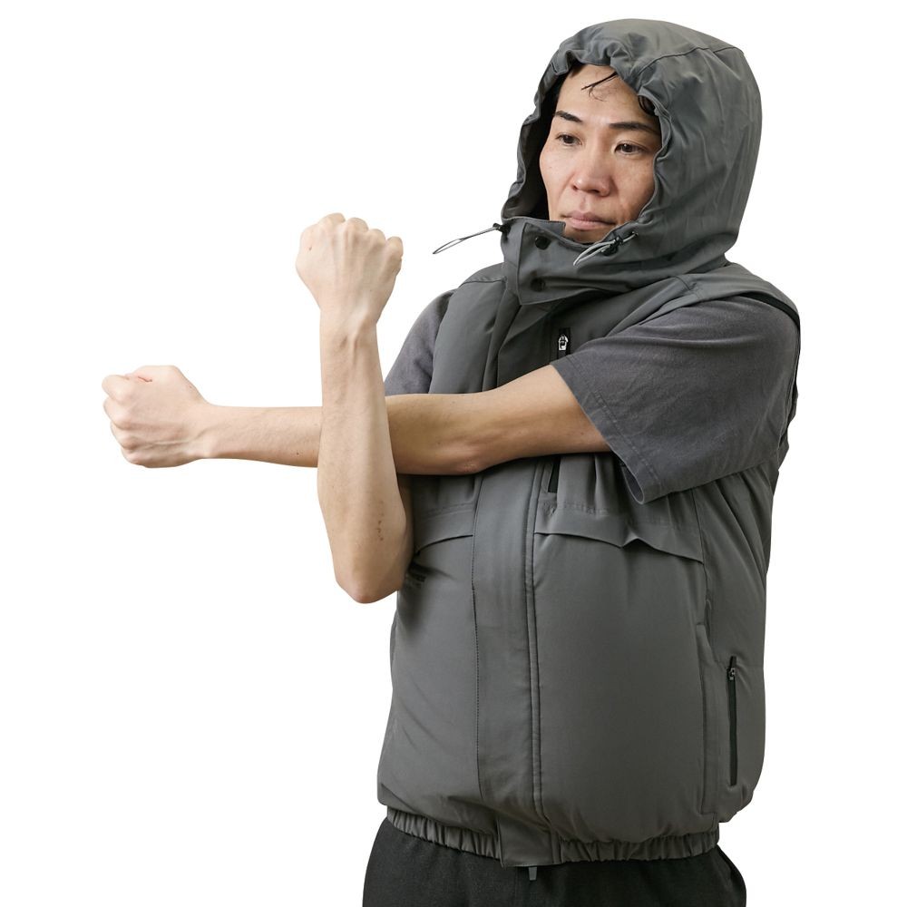 【2025年モデル】ウイザ WIZ'A 空調ウェアＰＲＯ　ベスト　チャコールグレー, チャコールグレー, Mサイズ