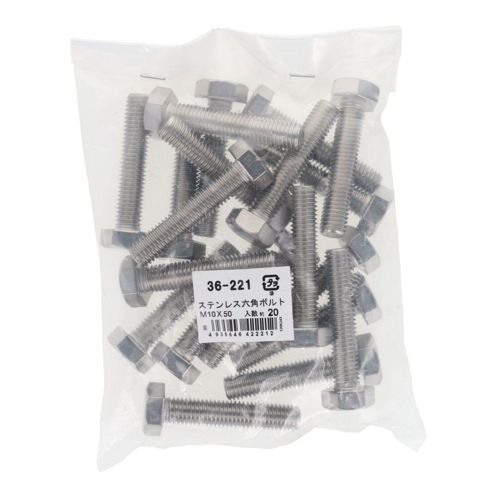 ステンレス　六角ボルト　Ｍ１０&times;５０　２０入, ボルト, M10&times;50