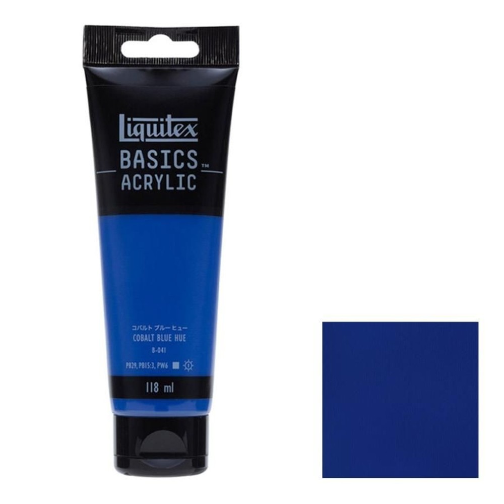 アクリル絵具Liquitex リキテックス ベーシックス コバルトブルーヒュー B-041 118ml チューブ, コバルトブルーヒューB-041, 118ml チューブ