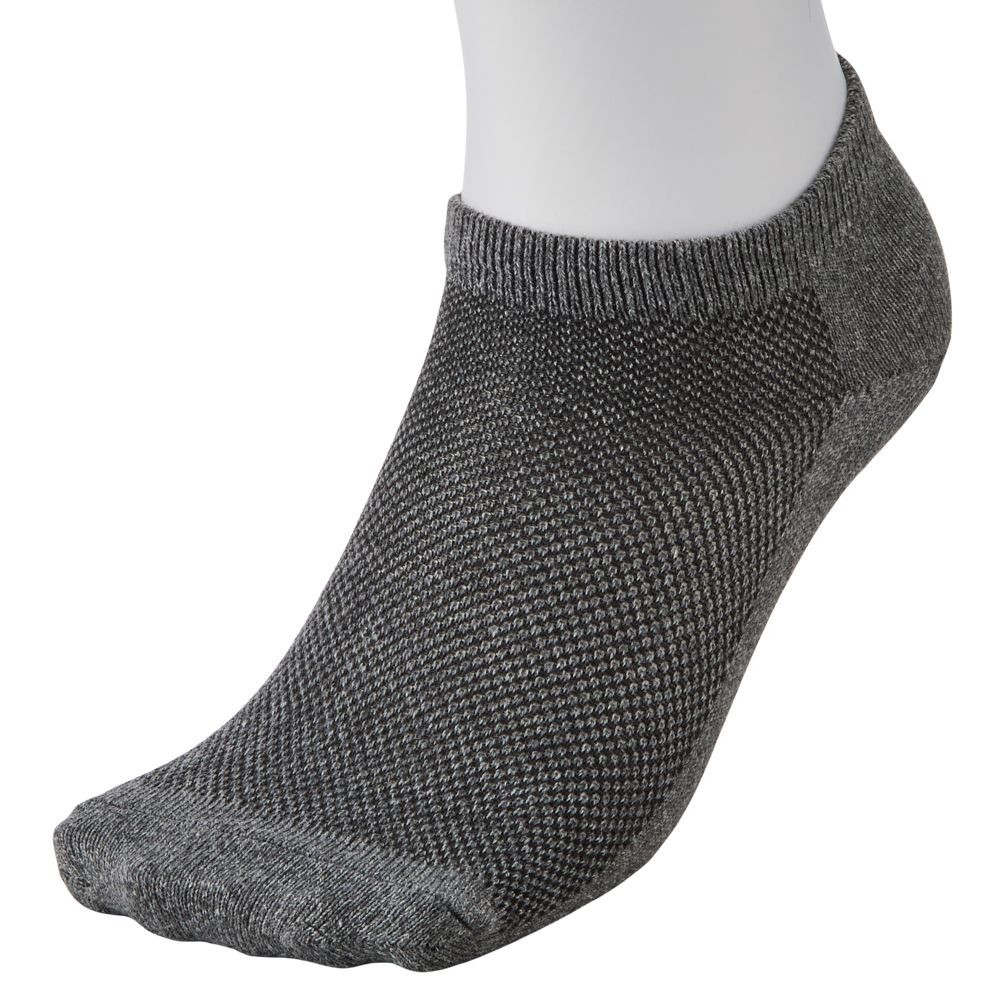 WIZ'A ウィザ 消臭・抗菌　銀イオン６P 先丸スニーカー丈　アソート, 杢柄・アソート, 25.0〜27.0cm