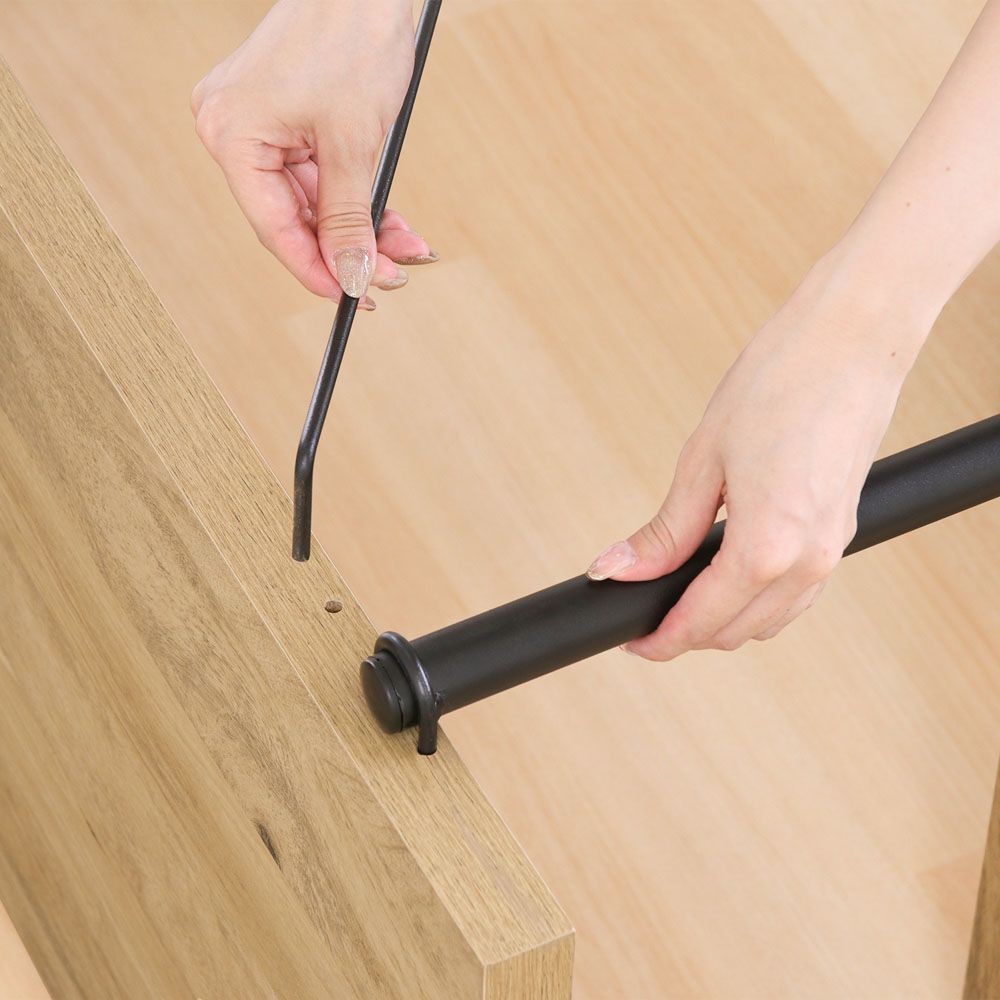 不二貿易 ＥＺＢＯワイヤーロック片袖デスク　ＯＡＫ　ＮＡ【メーカー直送・代引不可】, ナチュラル, 幅1220mm×奥行565mm×高さ1370mm