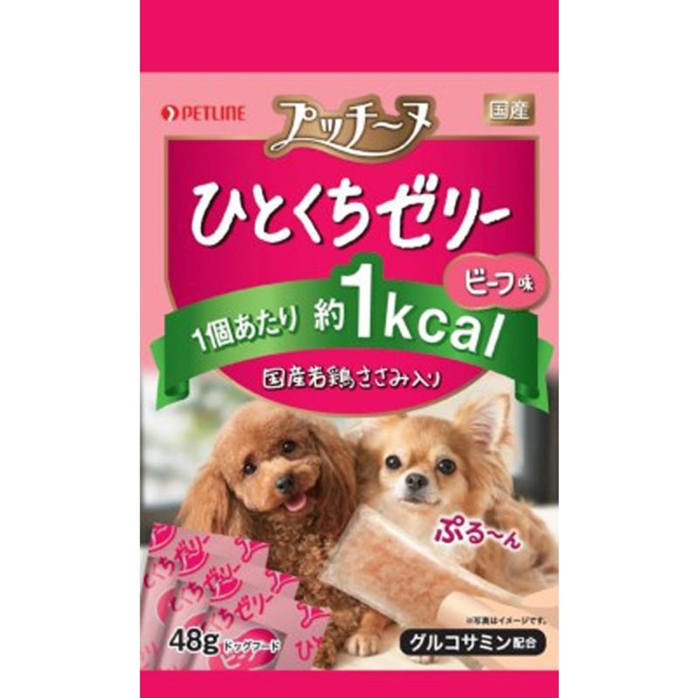 ペットライン　プッチーヌひとくちゼリービーフ味　48ｇ, ビーフ, 48g