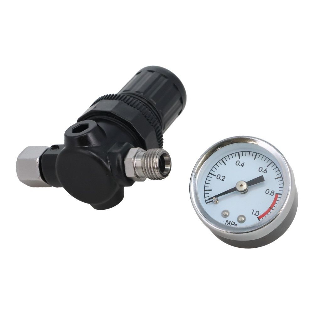 グレートツール スプレーガン用 レギュレーター 中間減圧メーター GTEV-03, ブラック, 75&times;70&times;37mm
