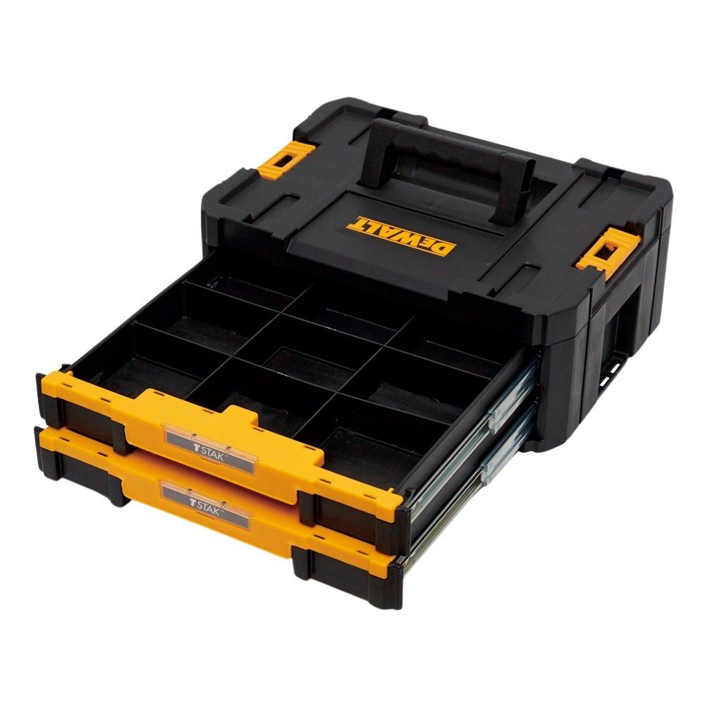 DEWALT/デウォルト システムツールボックス ティースタック2段チェスト, 黒/黄, DWST17804