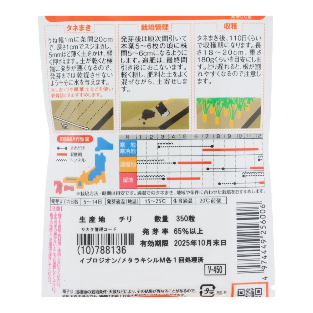 サカタ　ニンジン　ベーターリッチ（ペレット）, 人参, 350粒