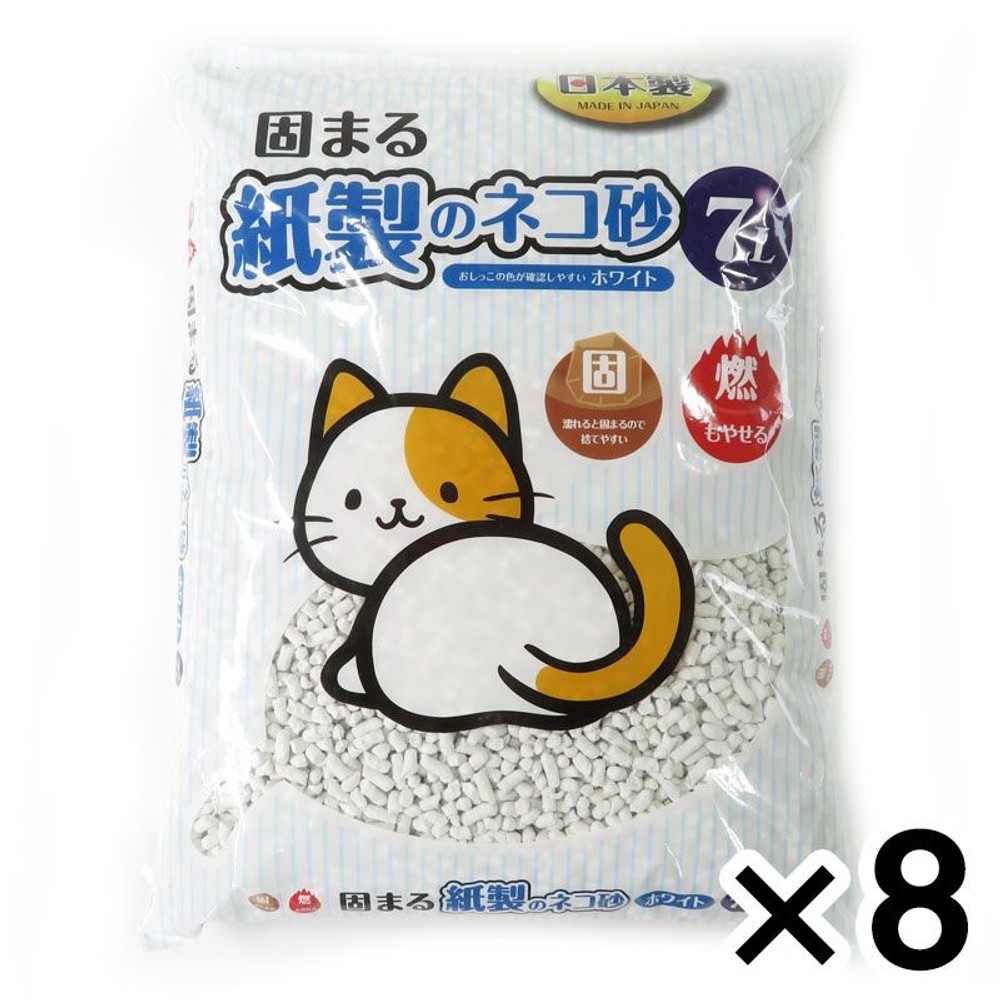 固まる紙の猫砂7Ｌ &times;8個セット, 7L, 8個セット