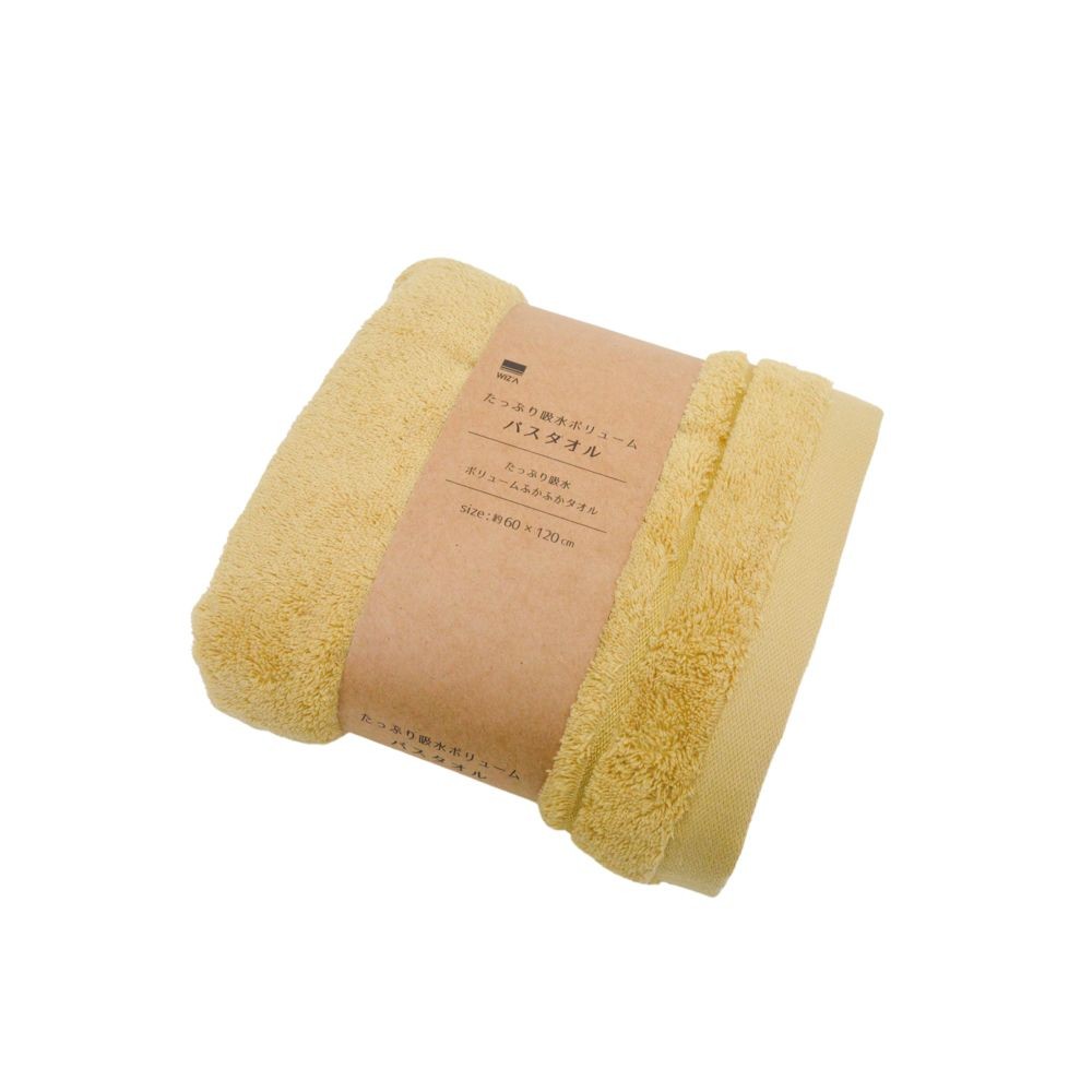 WIZ'A たっぷり吸水ボリュームバスタオル　カーキ, カーキ, 60×120cm