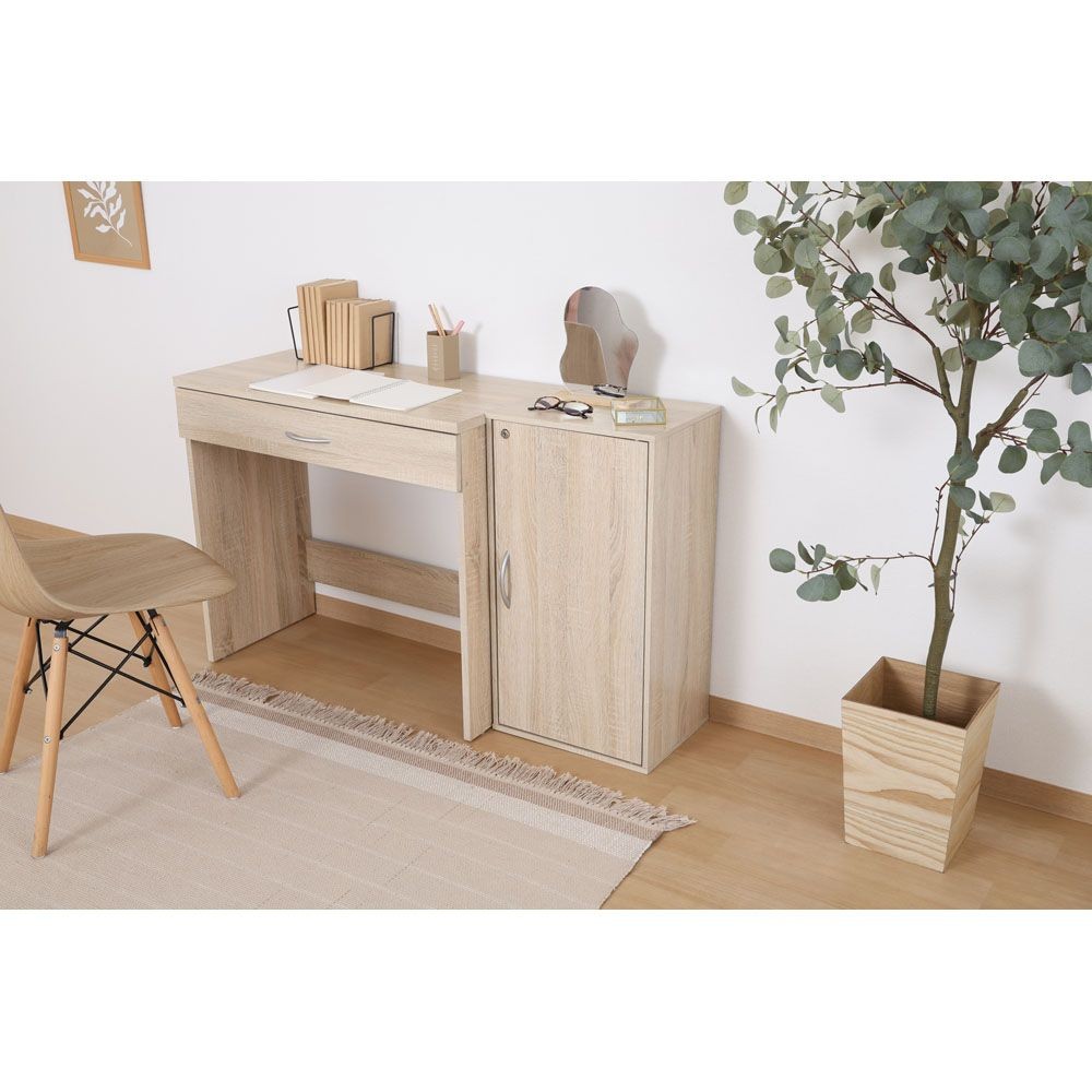 不二貿易 鍵付き収納ボックス　オーク【メーカー直送・代引不可】, オーク, 幅390mm&times;奥行310mm&times;高さ720mm