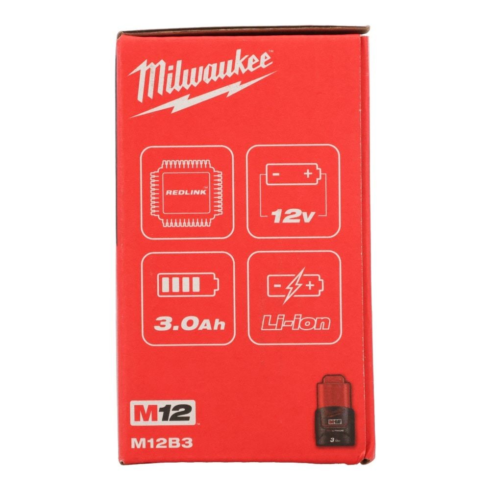 Milwaukee M12 3.0Ah バッテリー, 3.0Ah, 12V