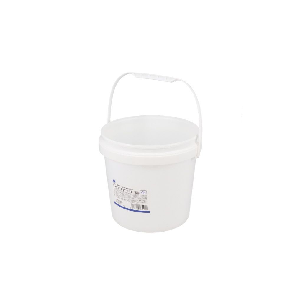 ウィザ WIZ'A しっかりフタができるポリ容器　５Ｌ, 白, 5L