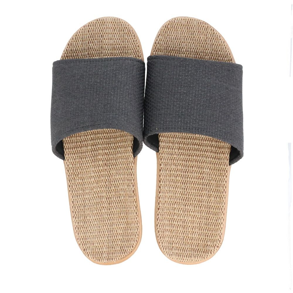 麻中カップインソールスリッパ　ＢＫ　Ｌ, ダークグレー, Lサイズ