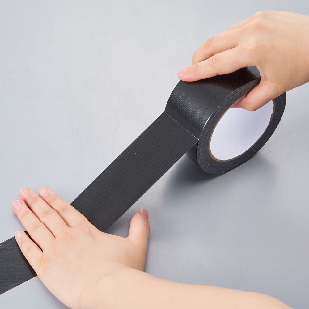 WIZ'A ウィザ　梱包用カラー布テープ黒（約）幅50mm&times;長さ25m, 黒, 50mm&times;25m