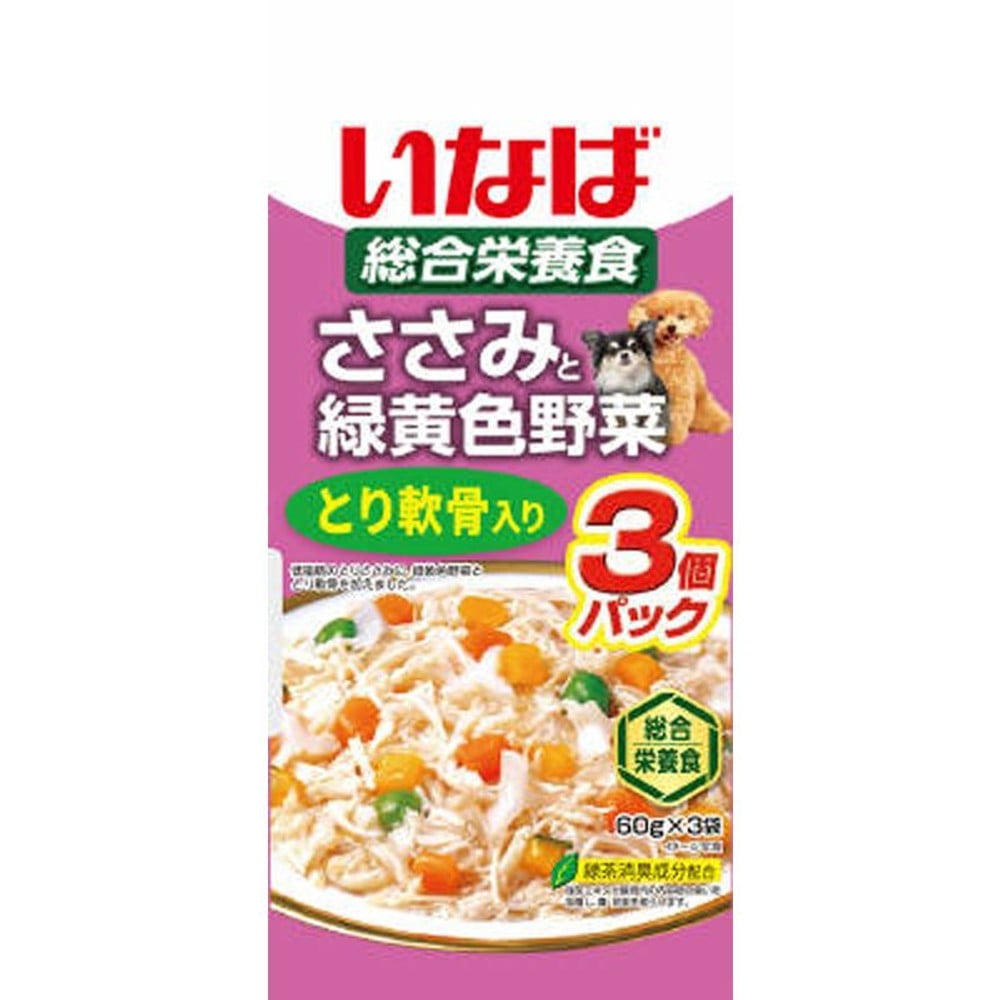 いなば　ささみと野菜　とり軟骨　60ｇ&times;3袋, とり軟骨, 60g&times;3P