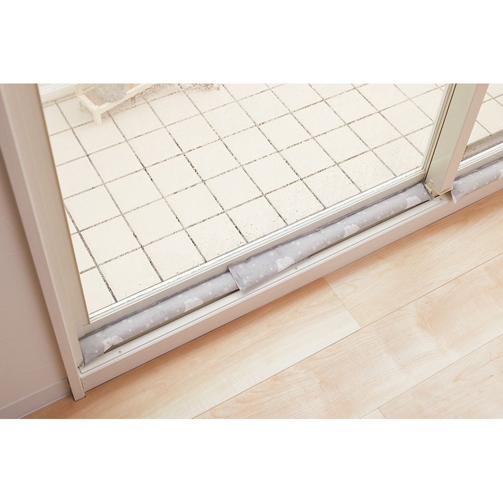 結露吸水すきま風防止クッション　２本入, シロクマ柄, 2本入