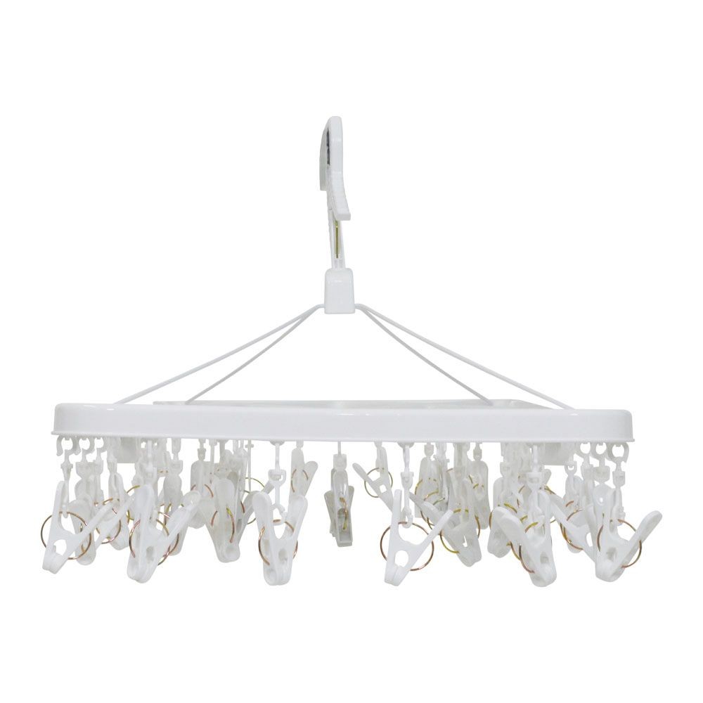 ウィザ WIZ'A　ピンチが回転して干しやすい洗濯ハンガー　４２ピンチ, ホワイト, 42ピンチ