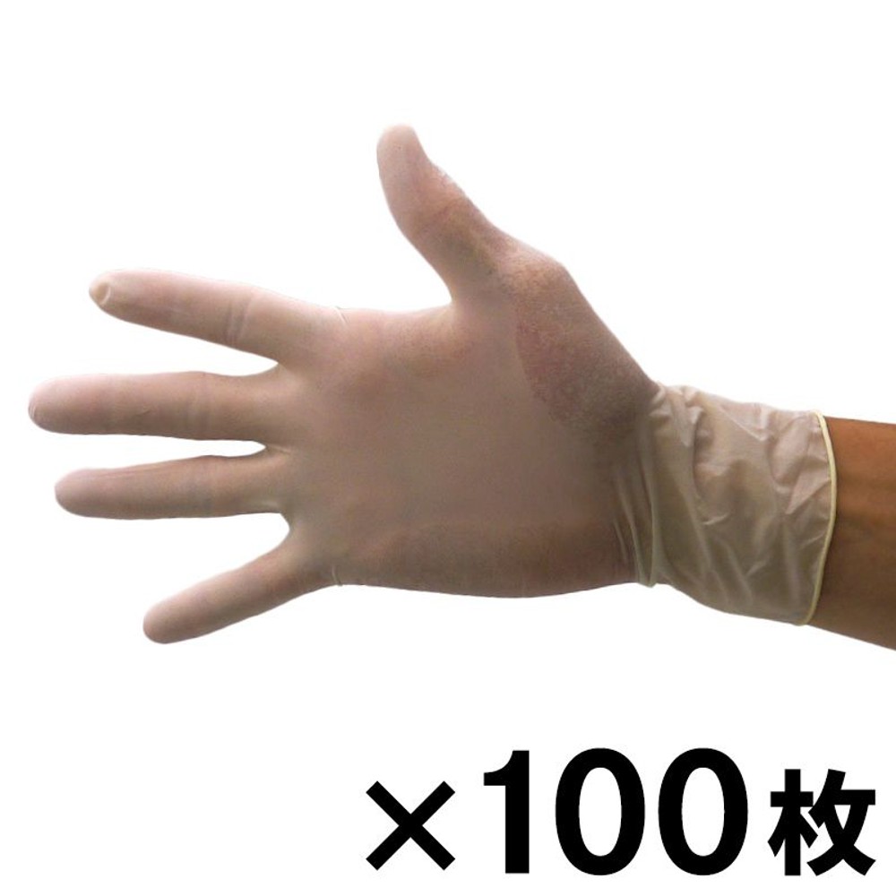 天然ゴム極薄手袋　100枚, Sサイズ, Sサイズ