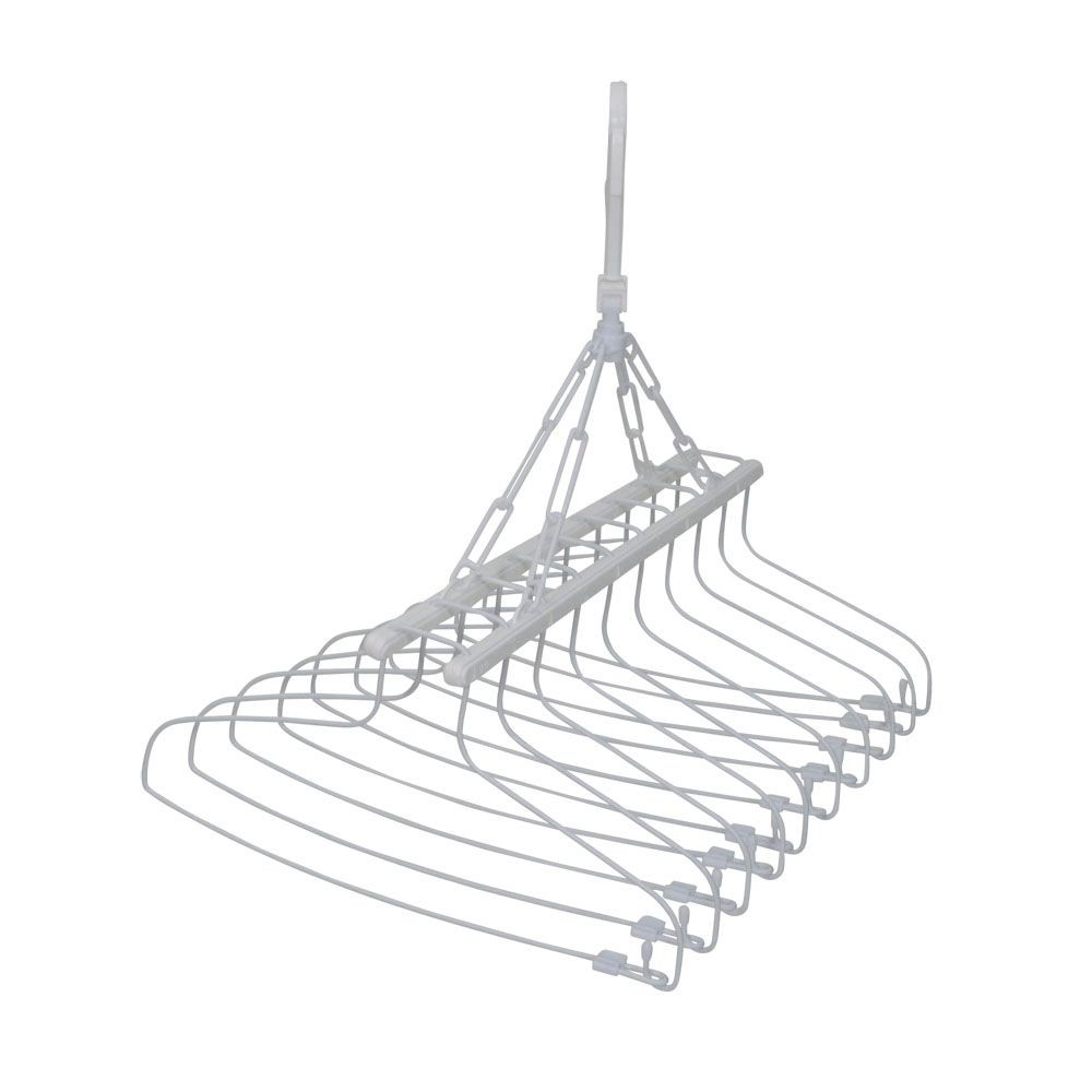 WIZ’A ウィザ スリムにたためるワイヤー10連ハンガー, ホワイト, 10連
