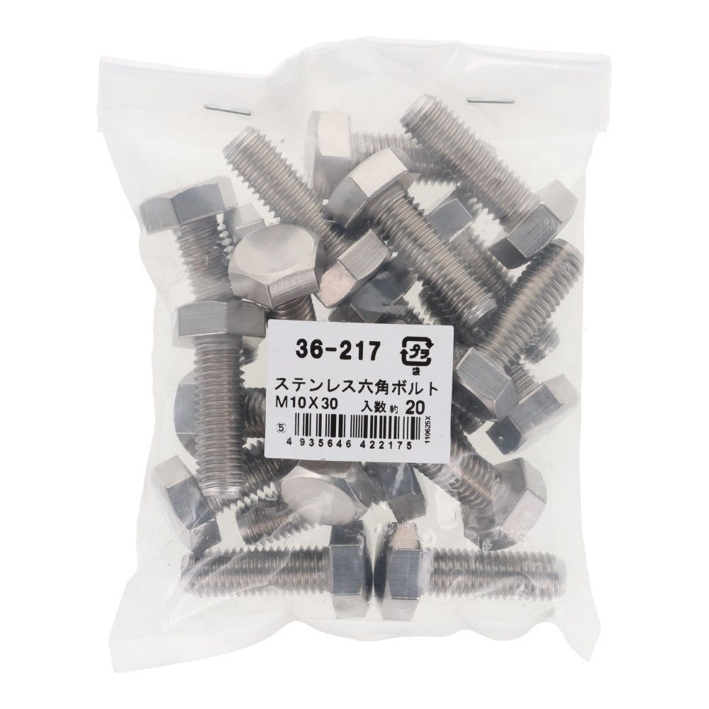 ステンレス　六角ボルト　Ｍ１０&times;３０　２０入, ボルト, M10&times;30