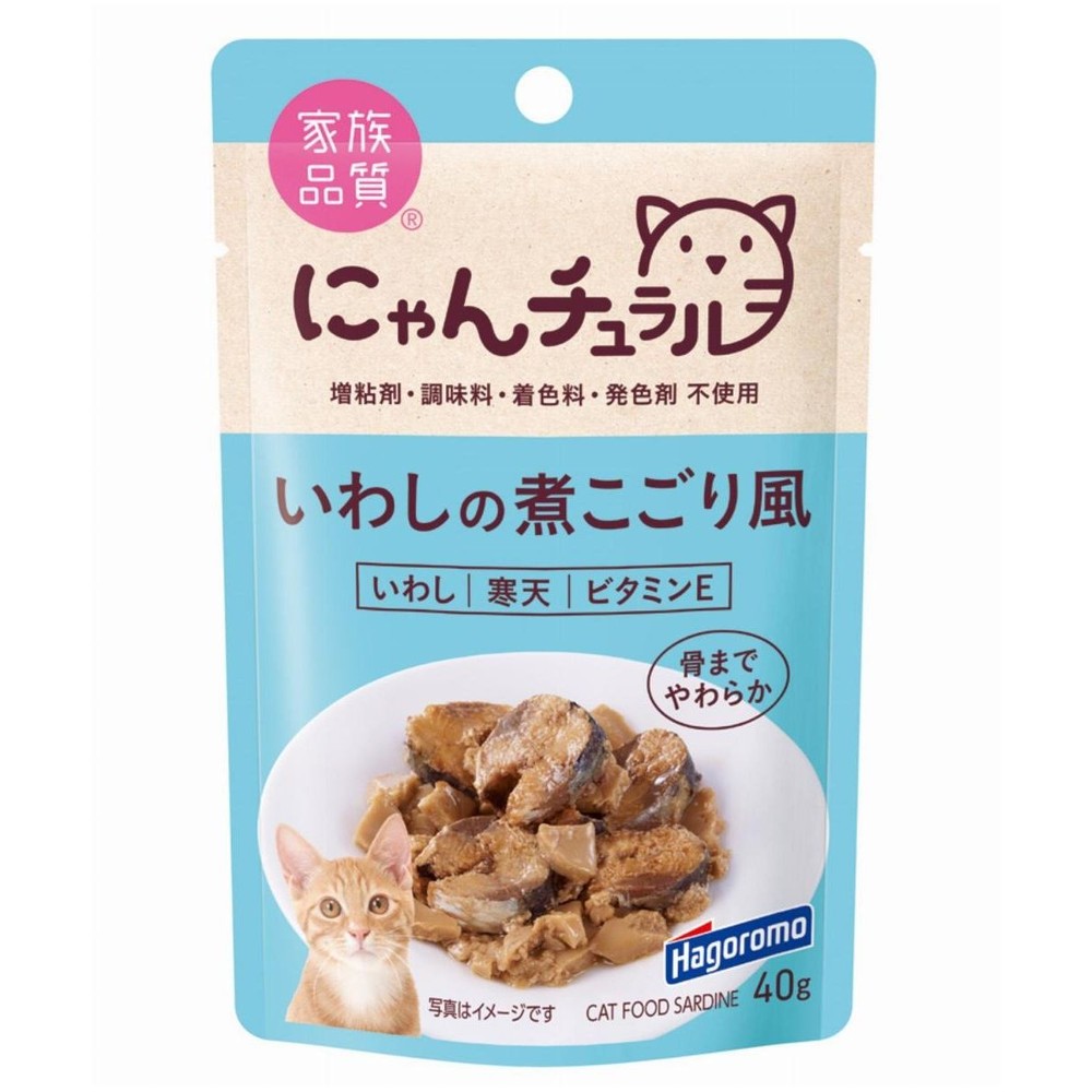 はごろもフーズ　にゃんチュラルパウチ　いわしの煮こごり風　４０ｇ, いわしの煮こごり風, 40g