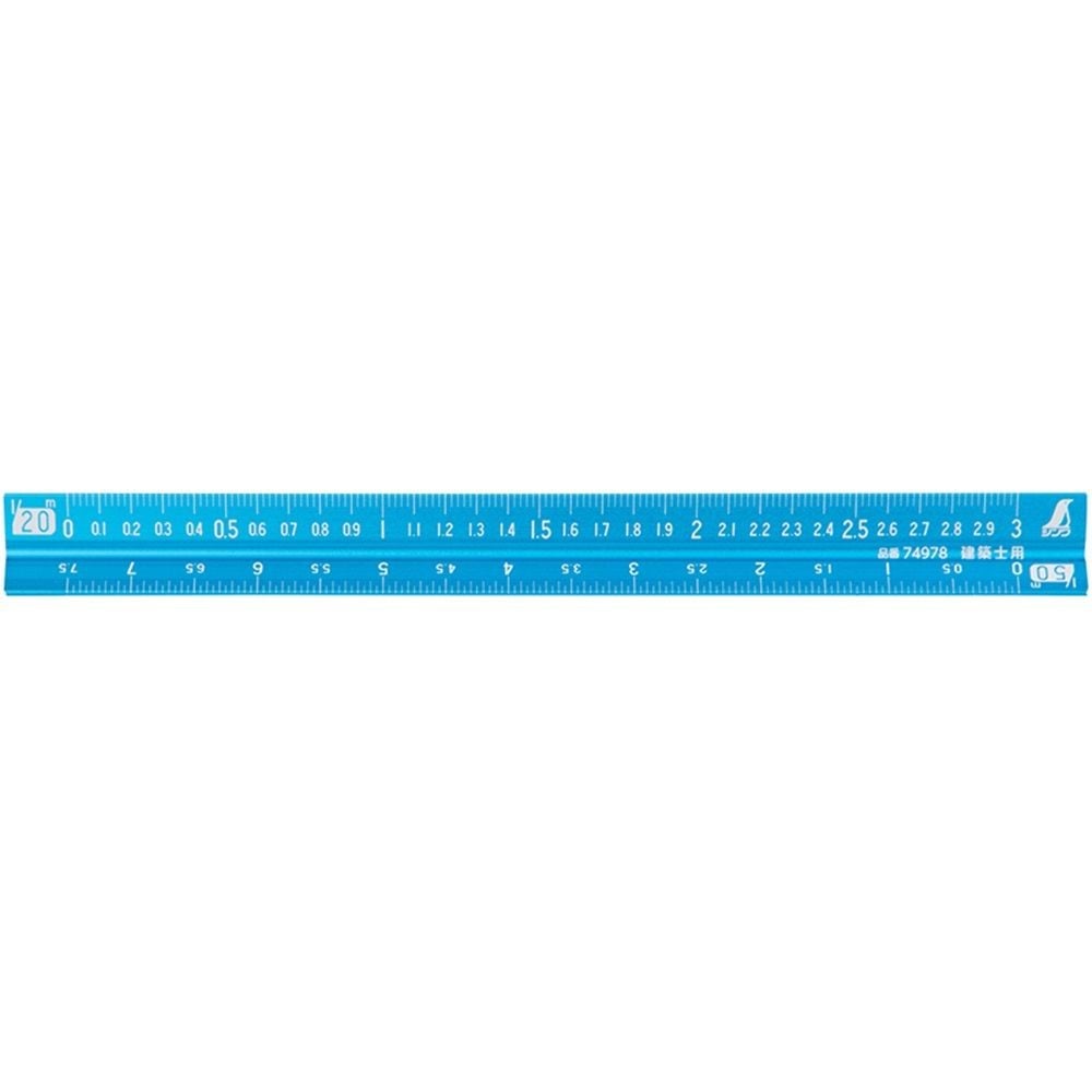 アルミ三角スケール B-15 15cm 建築士用 ブルー, 74978, 170(断面:16&times;16&times;16)mm