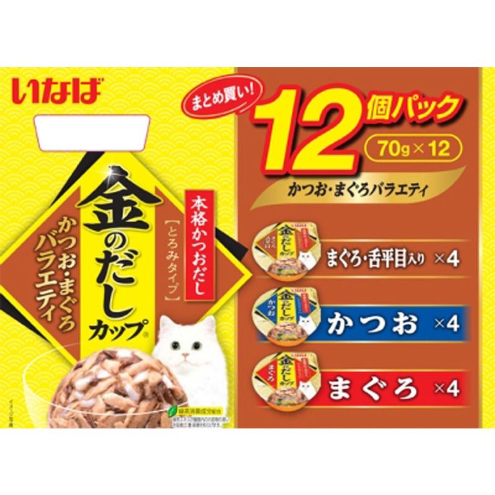 いなば 金のだしカップ　まぐろかつおバラエティ　70ｇ&times;12Ｐ, まぐろかつおバラエティ, 70g&times;12P