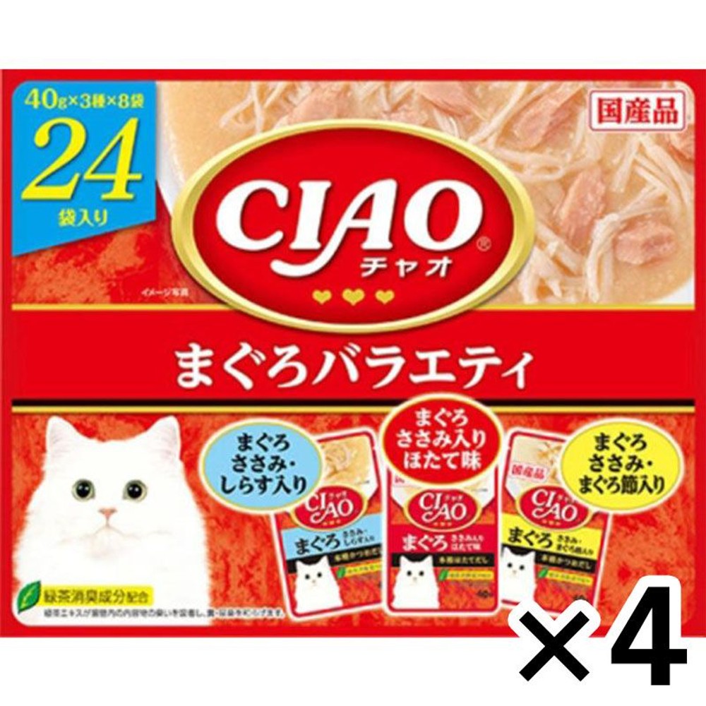 いなば　チャオパウチ　まぐろＶ　24袋 &times;4個セット, まぐろＶ, 4個セット