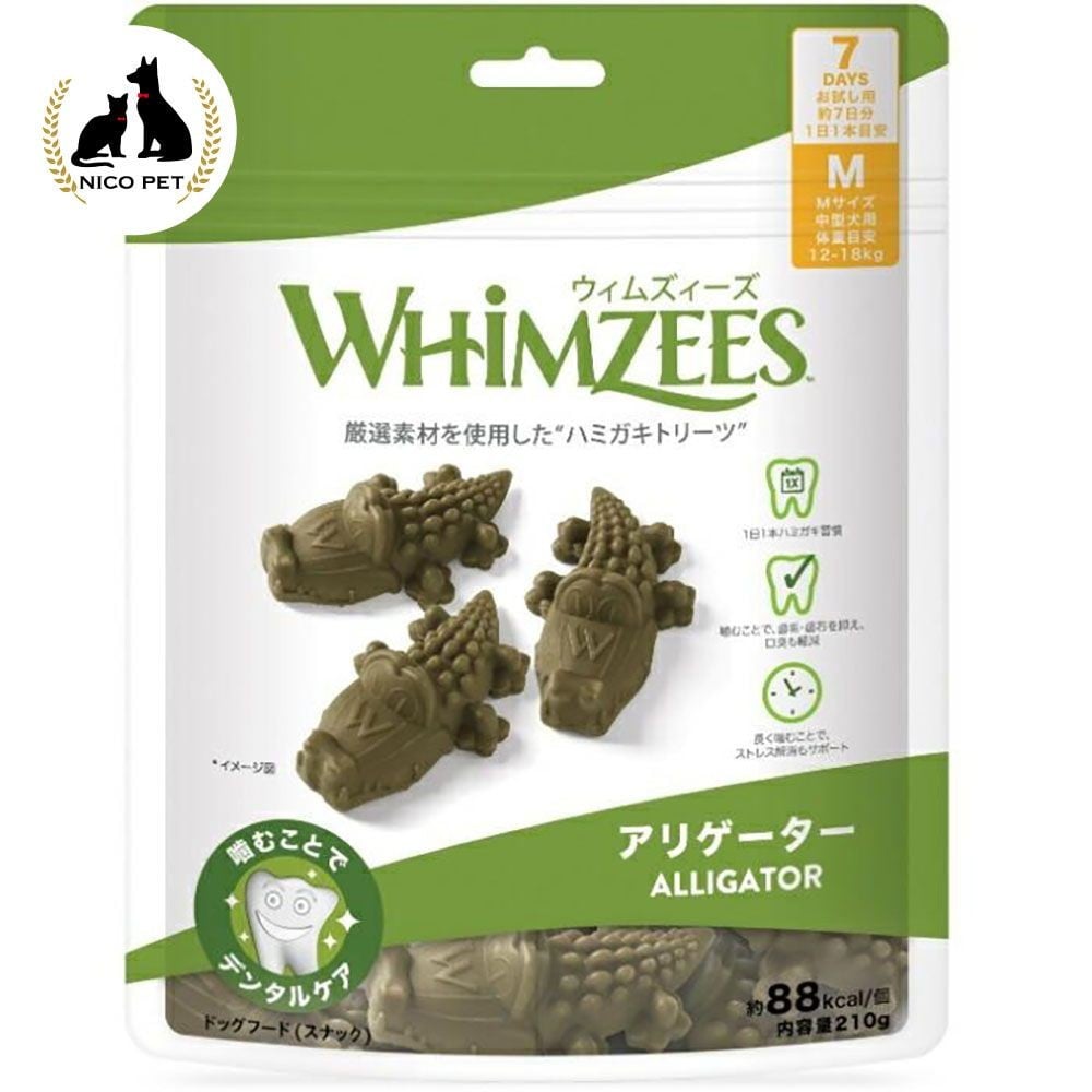 ウィムズィーズ アリゲーターM 中型犬(体重12‐18kg) 7個入り, 小型犬向け, 7個入り