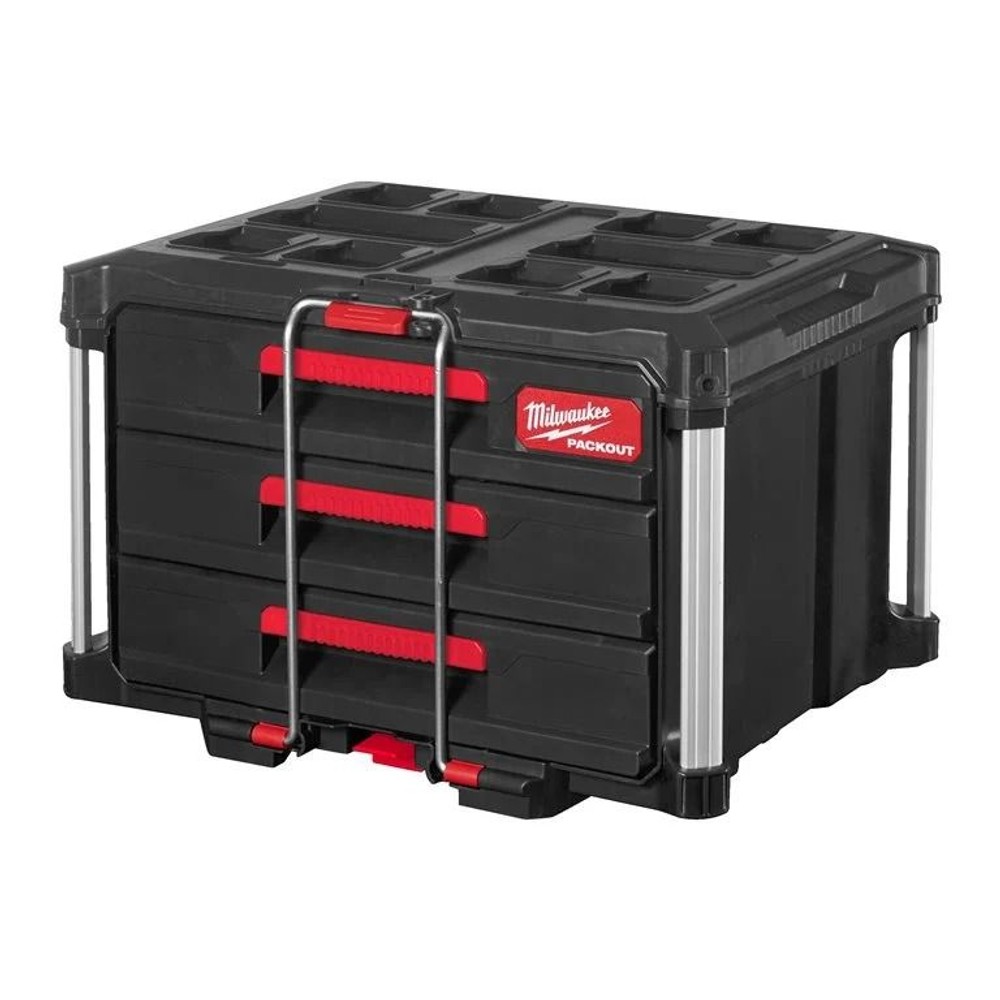 【数量限定】milwaukee PACKOUT 引き出し収納 3段 ブラック, 黒, 3段