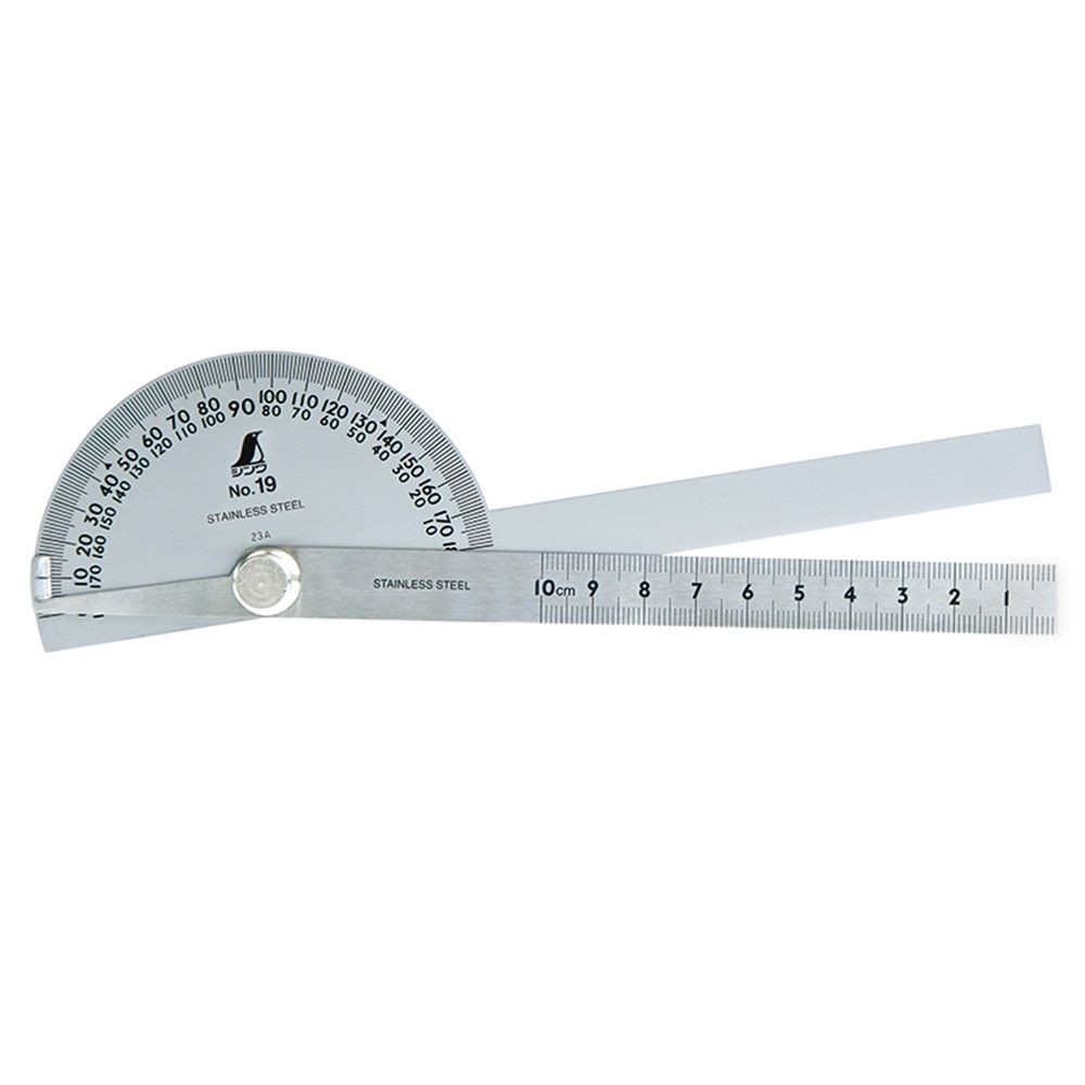 プロトラクター No19 シルバー&phi;90 竿目盛10cm 2本竿, シルバー, 10cm