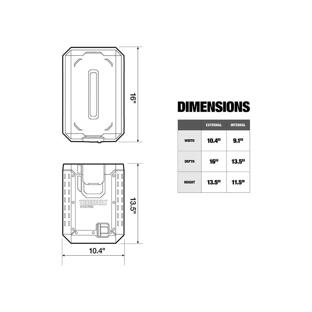 【数量限定】TOUGHBUILT（タフビルト）STACK TECH(スタックテック) 　ハーフツールボックス, ブラック, TB-B1-B-60C
