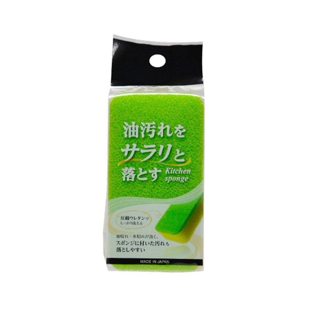ＳＤ油汚れがサラリと落ちるキッチンスポンジ, グリーン, 横60mm