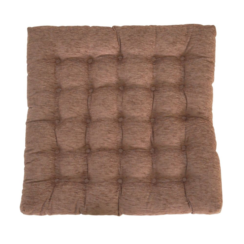 ウイザ WIZ'A シートクッションリーネア, ブラウン, 40&times;40&times;4cm