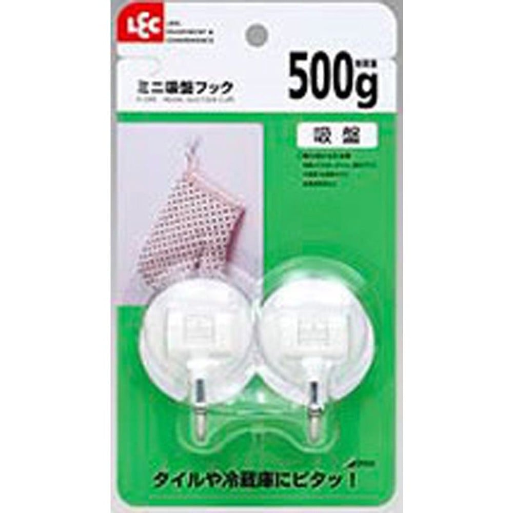 レック　ミニ吸盤フック, ホワイト, 2個入り