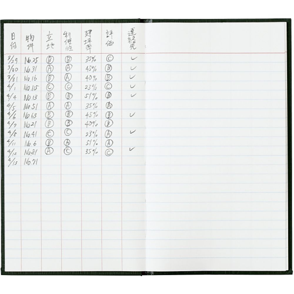 【10冊セット】測量野帳　レベルブック　セーＹ１【メーカー直送・代引不可】, グリーン, セ-Y1