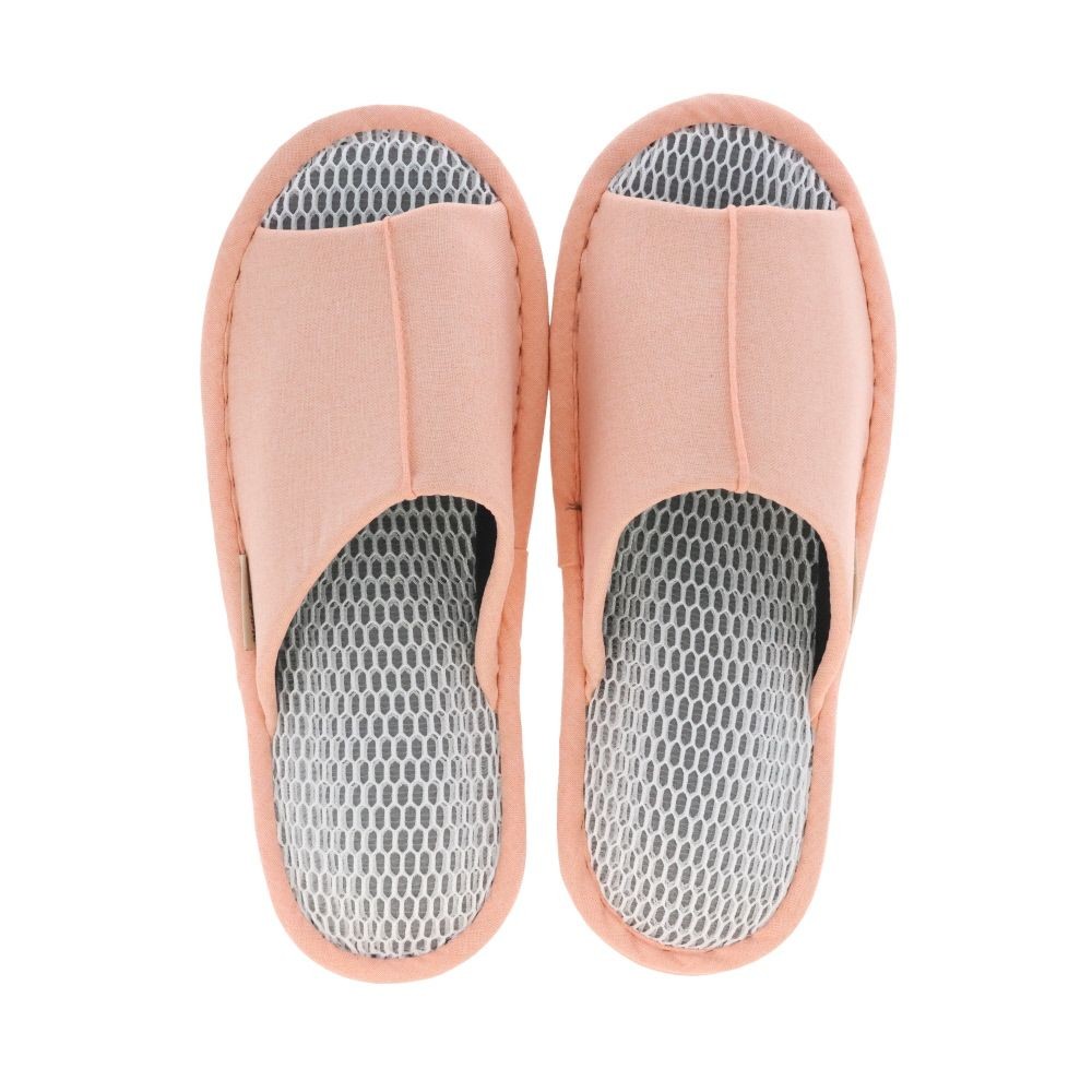 通気性が良いＷメッシュスリッパ, サーモンピンク, Mサイズ