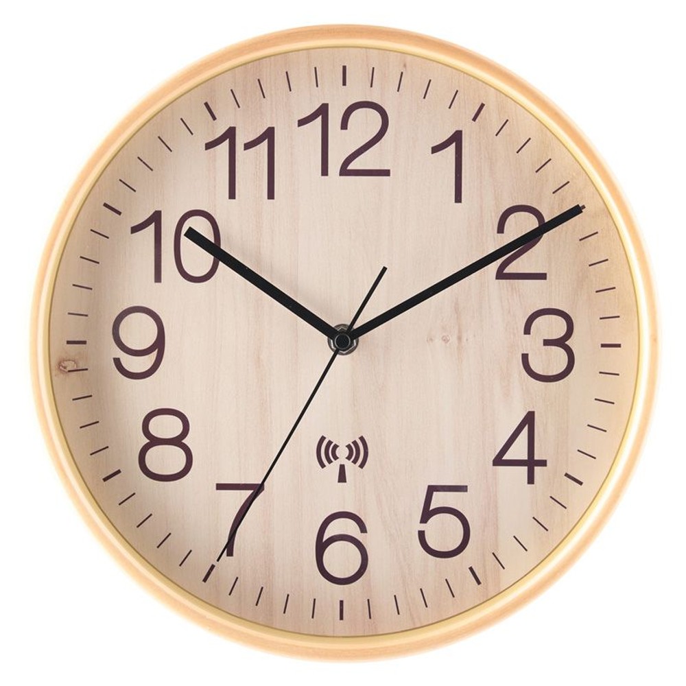 【廃盤】電波掛時計　プライウッド　28ｃｍ, ブラウン, 28cm