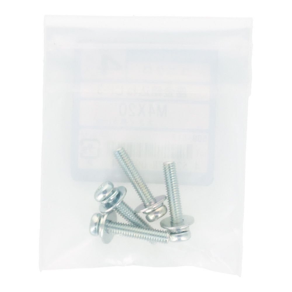 座金組込ねじ　Ｐー３　ユニクロ　Ｍ４&times;２０　４本入, ねじ, M4&times;20