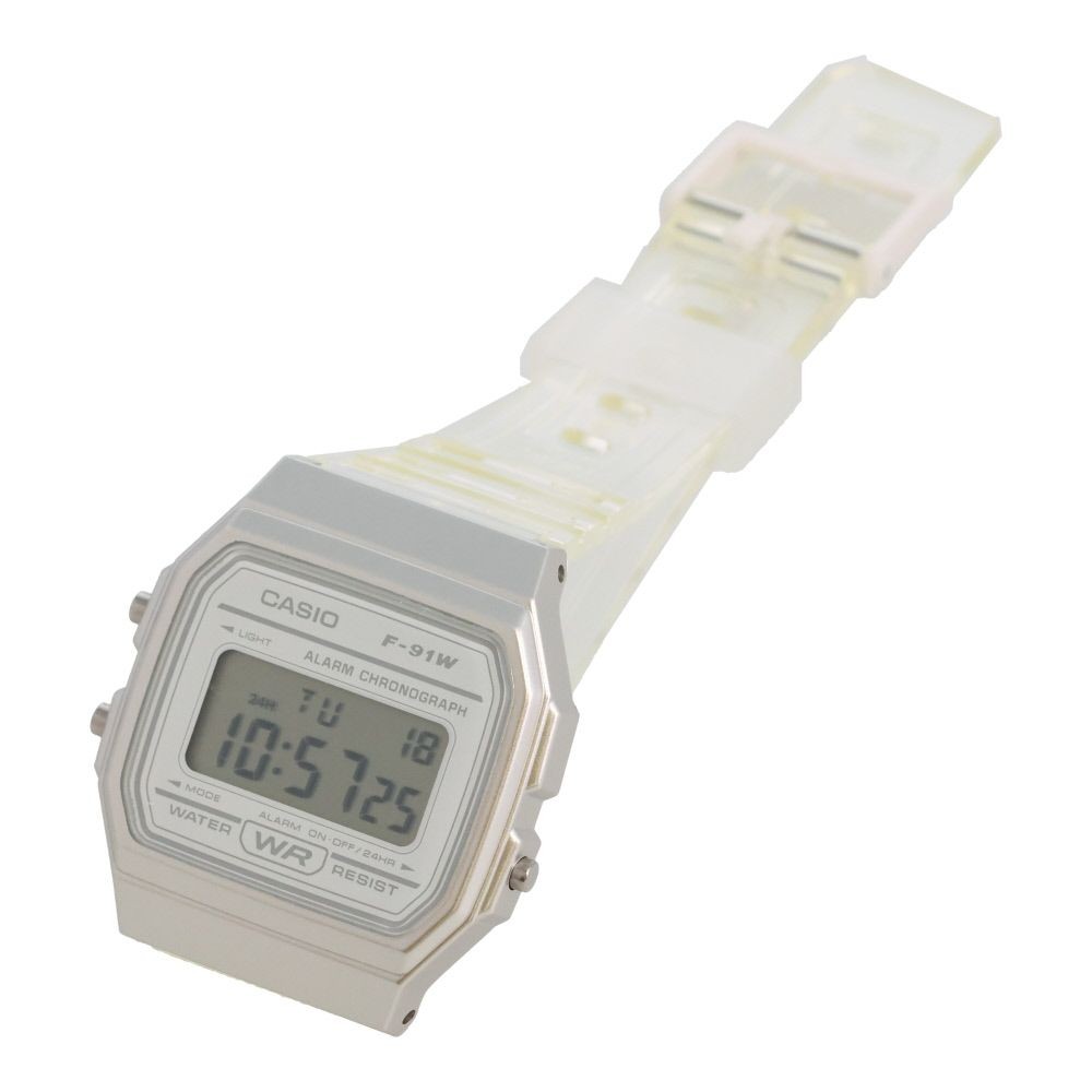 カシオ　デジタルウオッチ　カシオコレクション　ポップ　日常生活防水, クリア&times;シルバー, 幅35.2mm