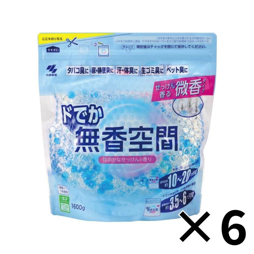 【オンライン限定】ドでか無香空間　ほのかなせっけん　つめ替用　１６００ｇ　&times;６個パック, ほのかなせっけん, 1600g
