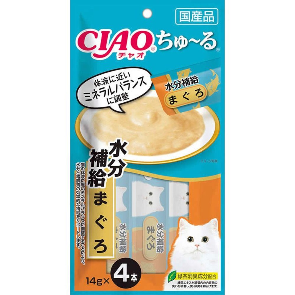 チャオちゅ〜る　水分補給　まぐろ　１４ｇ&times;４, -, 4本入り