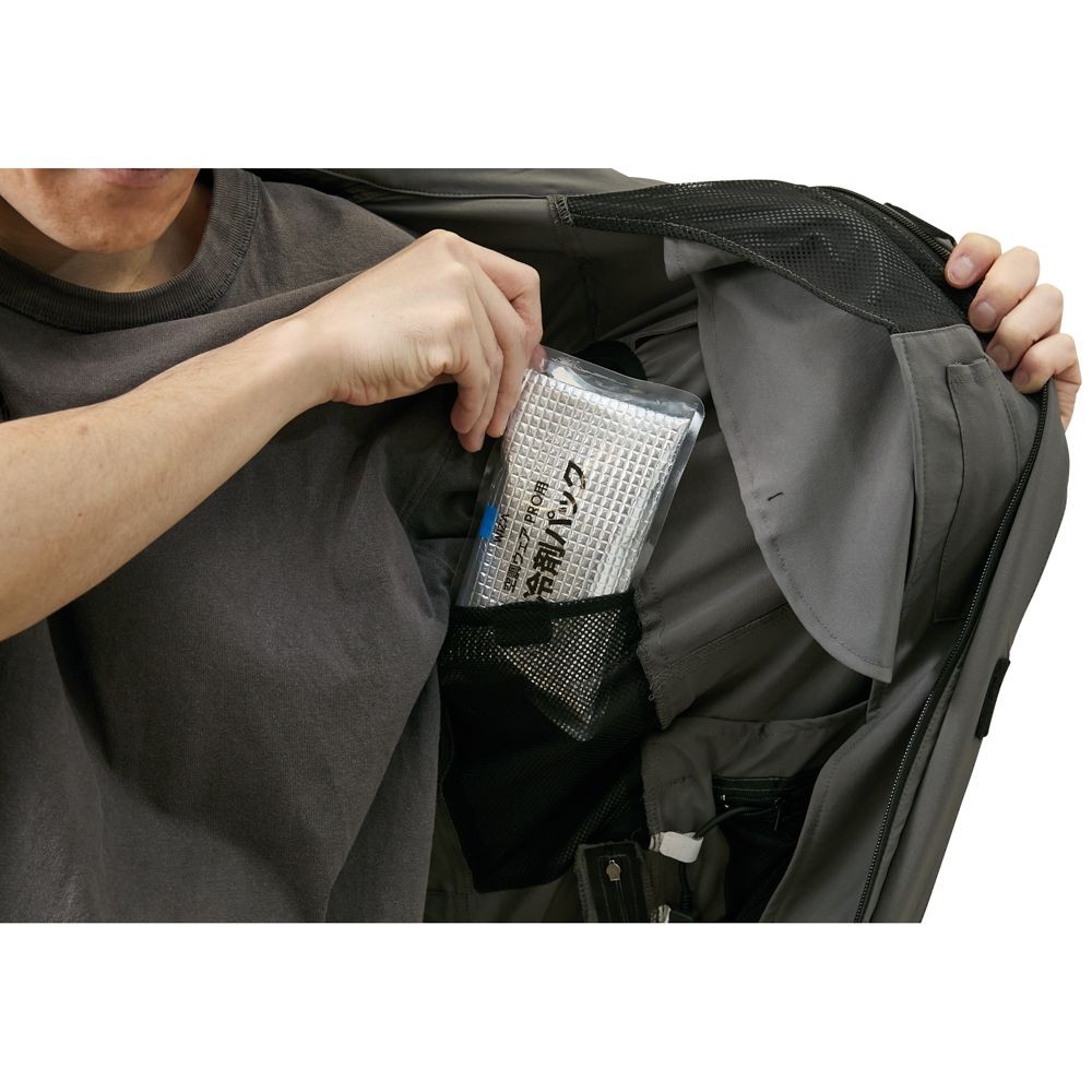 【2025年モデル】ウイザ WIZ'A サイドファン空調ウェアＰＲＯ　半袖　ブルーグレー, ブルーグレー, 4Lサイズ