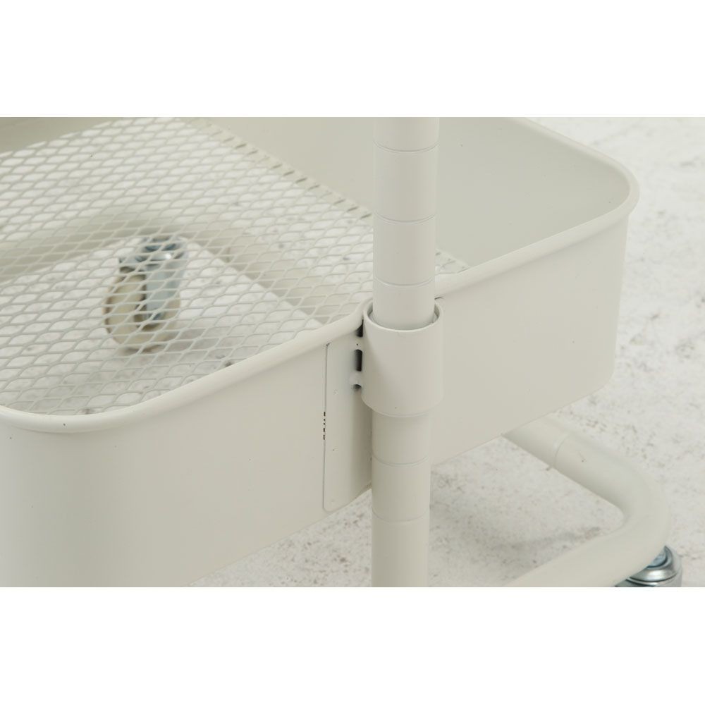 不二貿易 高さが調整できるワゴン　マルシェ　オフホワイト【メーカー直送・代引不可】, ホワイト, 幅420mm&times;奥行360mm&times;高さ780mm