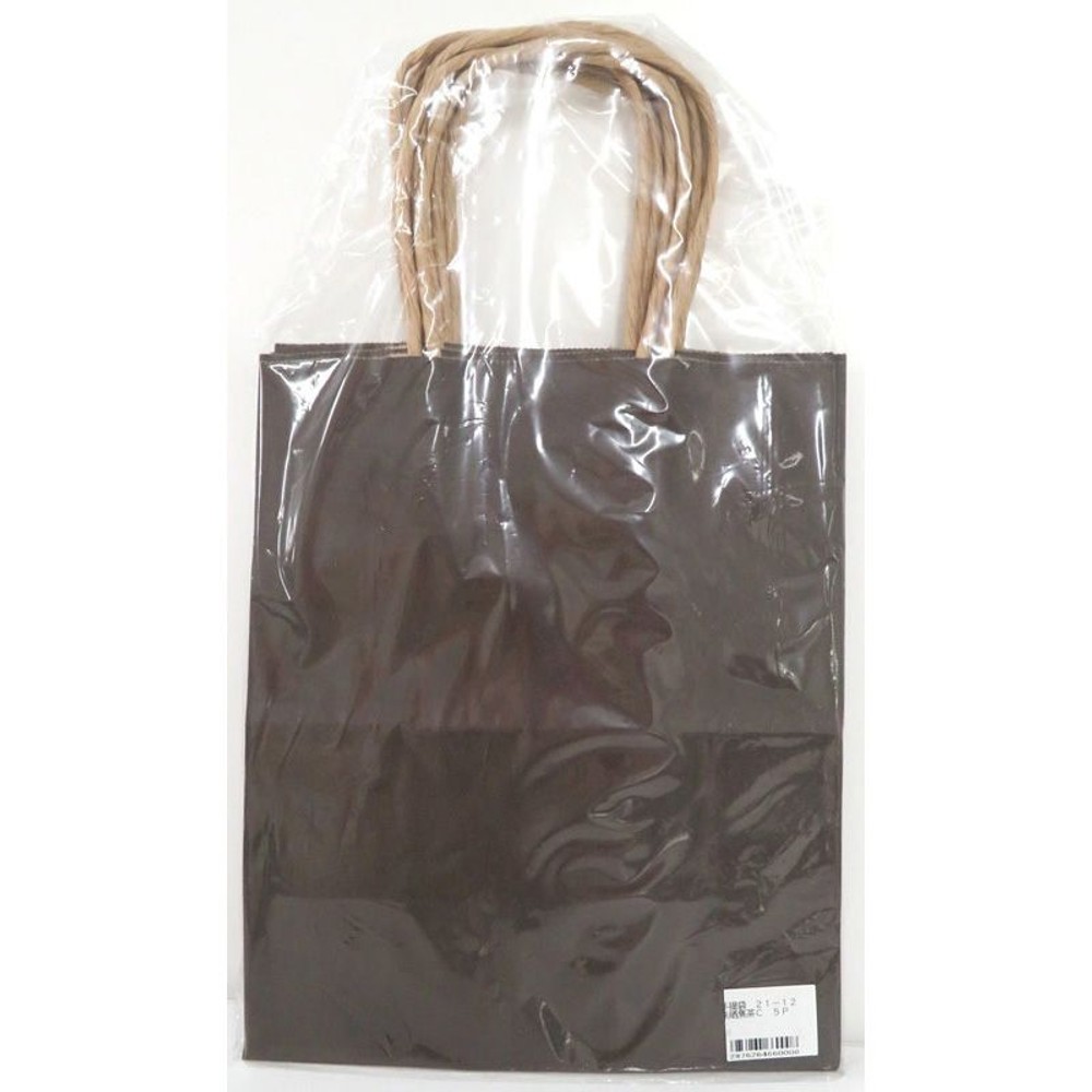 手提袋　21ー12　未晒焦茶Ｃ　5Ｐ, その他カラー１, その他サイズ１