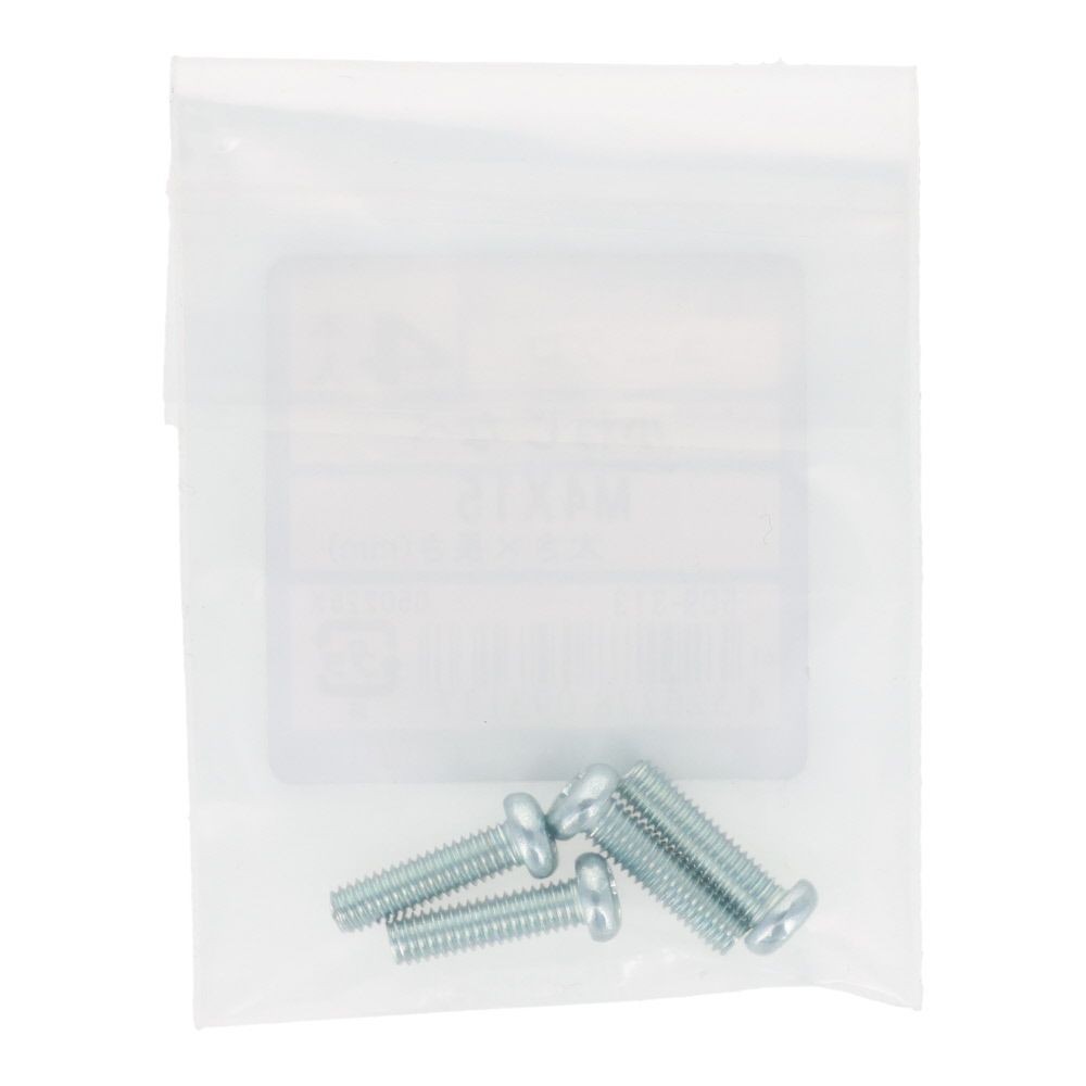 小ねじ　なべ　ユニクロ　Ｍ４&times;１５ｍｍ　４本入, シルバー, M4&times;15mm