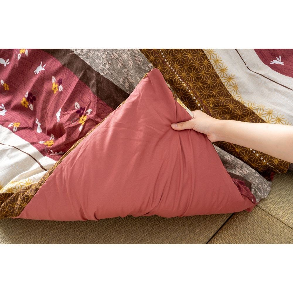 こたつカバー　こよみ【メーカー直送・代引不可】, ローズ, 約215&times;215cm